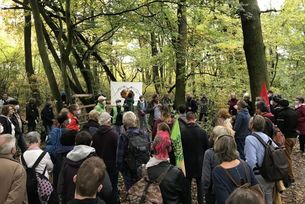 Protestkundgebung im Fechenheimer Wald