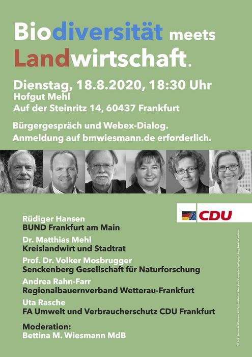 Plakat zum Podium: Biodiversität meets Landwirtschaft.