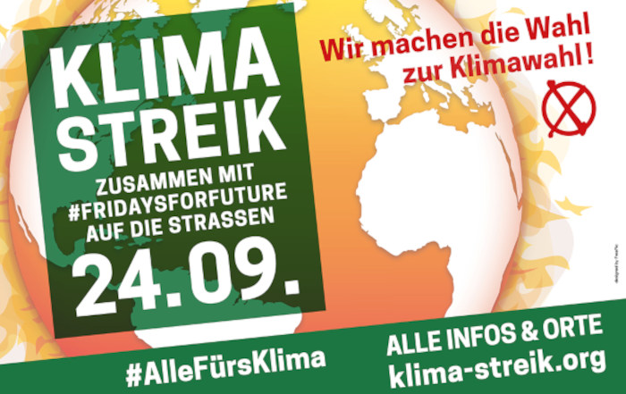 Poster - Klimastreik am 24. September 2021 in Frankfurt am Main zusammen mit FridaysForFuture